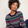 Clothing Loft | Stripe Textured Stitch Sweater Deep Space Blue