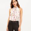 Clothing Loft | Shimmer Floral Twist Halter Top Whisper White