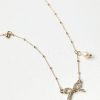 Accessories & Shoes Loft | Delicate Bow Necklace Goldtone