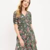 Clothing Loft | Country Garden Puff Sleeve V-Neck Dress Fresh Thyme