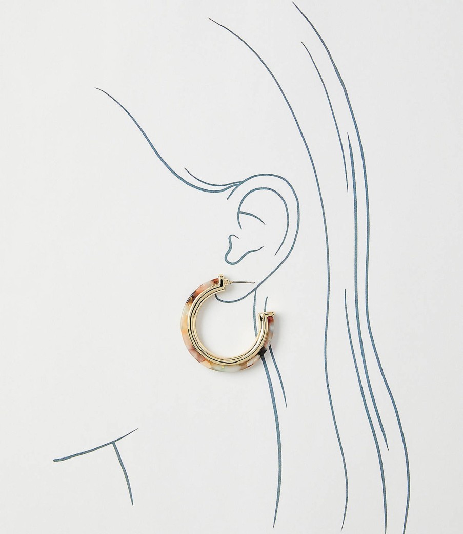 Accessories & Shoes Loft | Tortoiseshell Print Hoop Earrings Pink Multi