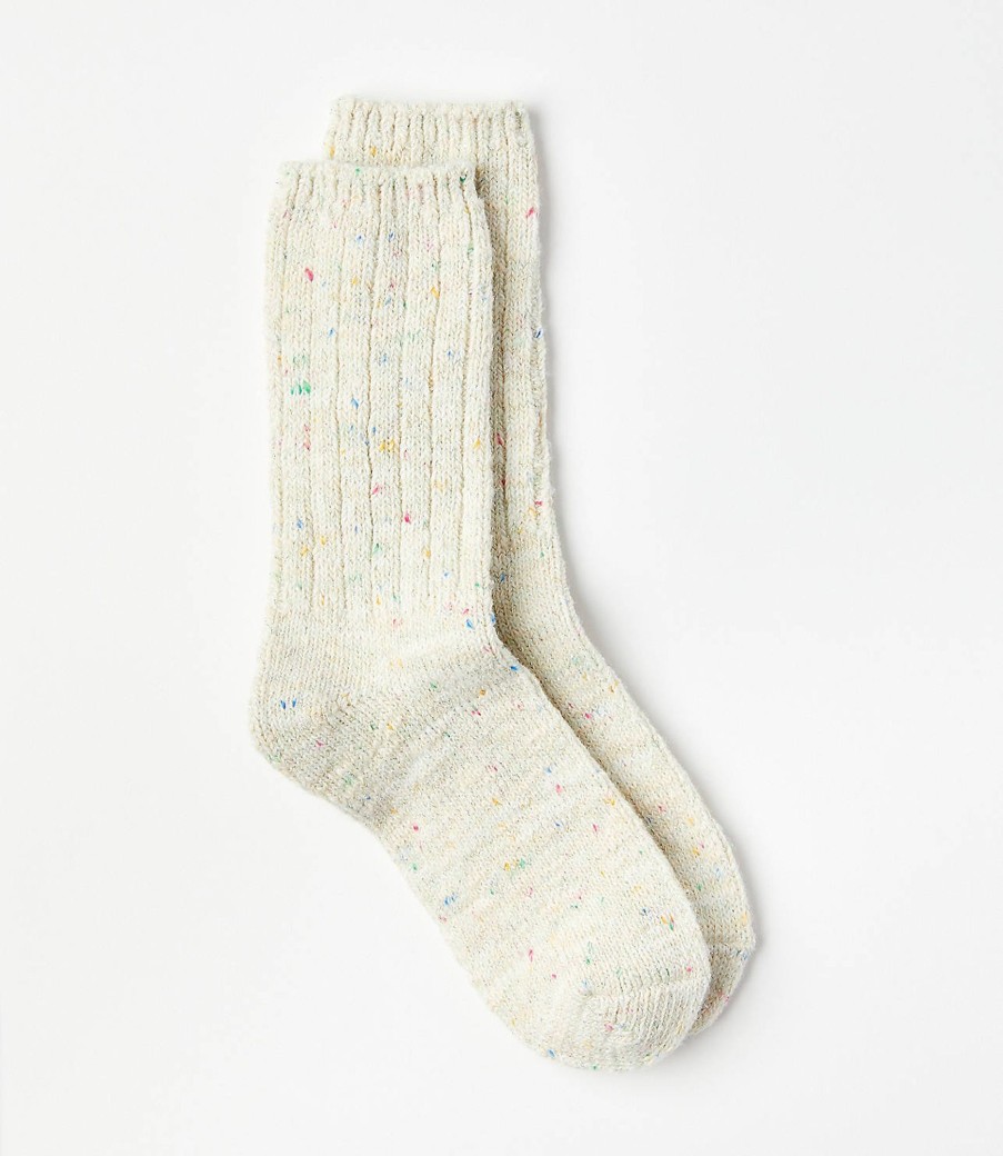 Clothing Loft | Shimmer Camp Crew Socks Whisper White