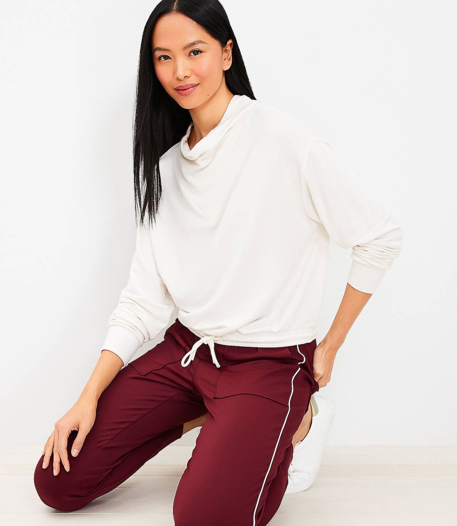 Clothing Loft | Lou & Grey Funnel Neck Signaturesoft Drawstring Top Whisper White