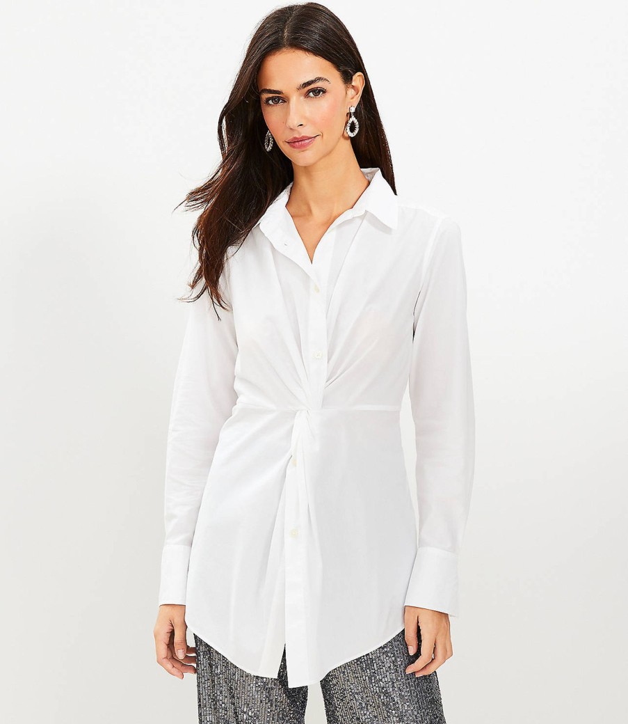 Clothing Loft | Twist Everyday Tunic Shirt White