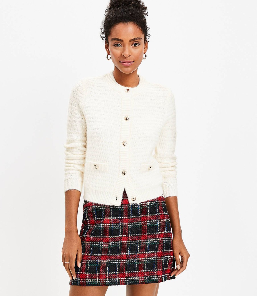 Clothing Loft | Stitchy Sweater Jacket Whisper White