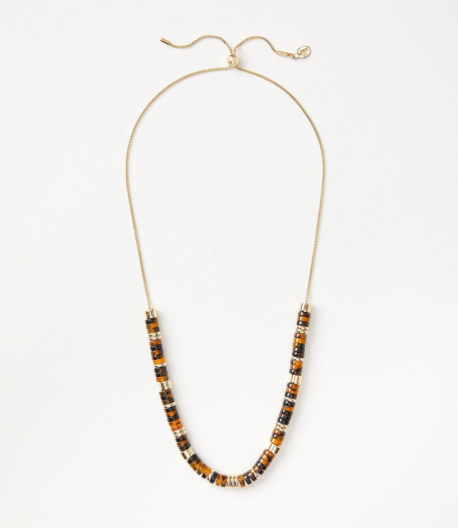 Accessories & Shoes Loft | Tortoiseshell Print Pull Tie Necklace Tortoise Shell Brown