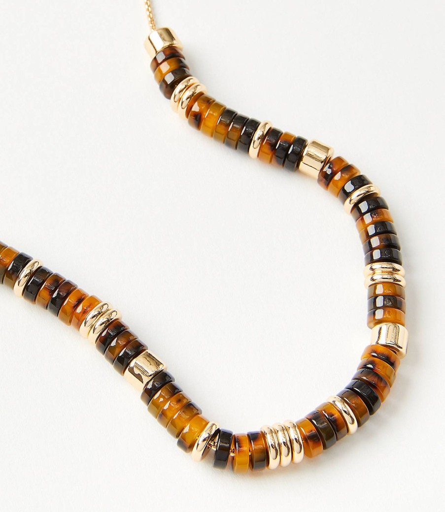 Accessories & Shoes Loft | Tortoiseshell Print Pull Tie Necklace Tortoise Shell Brown