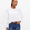 Clothing Loft | Clip Lace Trim Blouse White