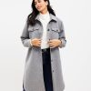 Clothing Loft | Long Shirt Jacket Grey Multi