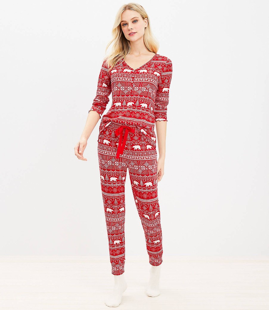 Clothing Loft | Fair Isle Pajama Set Tango Red