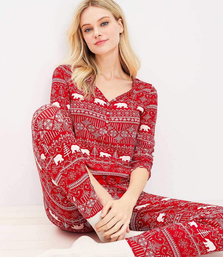 Clothing Loft | Fair Isle Pajama Set Tango Red