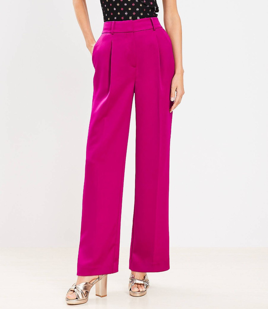 Clothing Loft | Peyton Trouser Pants In Satin Violet Orchid