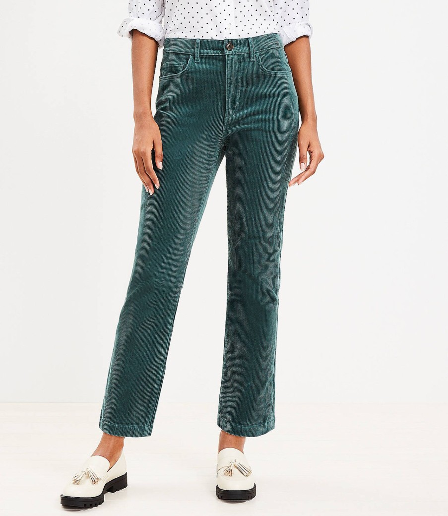 Clothing Loft | Straight Corduroy Pants Green Slate