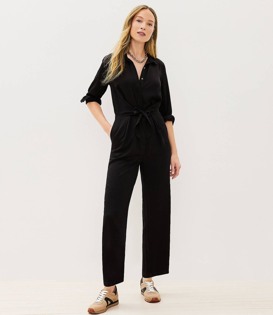 Clothing Loft | Emory Tie Front Jumpsuit Black