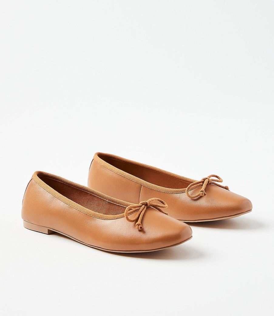 Accessories & Shoes Loft | Leather Ballet Flats Perfect Camel