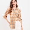 Clothing Loft | Plaid Flannel Everyday Tunic Shirt Perfect Camel