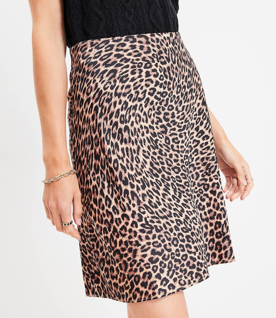 Clothing Loft | Leopard Print Bias Skirt Light Brown Sugar