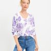 Clothing Loft | Floral V-Neck Sweater Whisper White