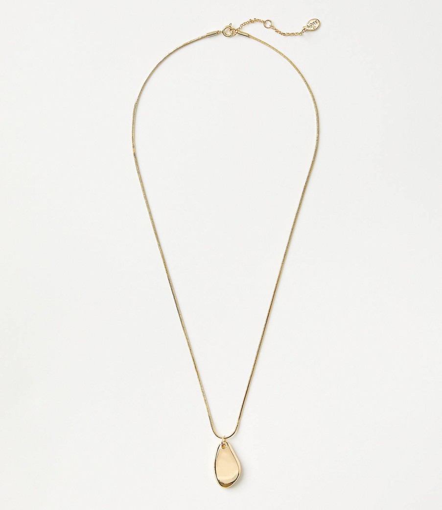 Accessories & Shoes Loft | Bean Pendant Necklace Goldtone