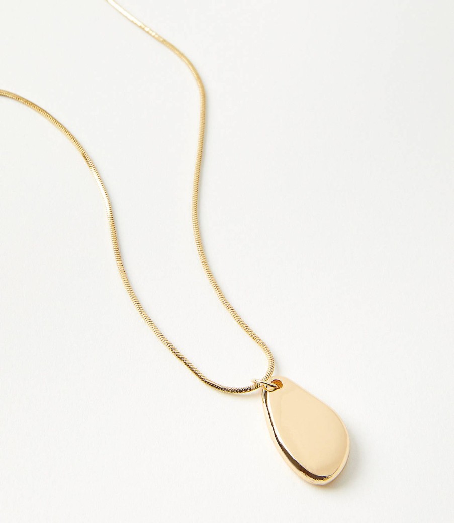 Accessories & Shoes Loft | Bean Pendant Necklace Goldtone