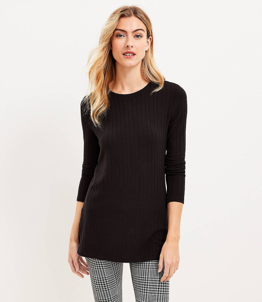 Clothing Loft | Lou & Grey Brushed Ribbed Tee Black