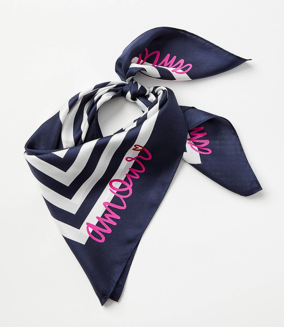 Accessories & Shoes Loft | Heart Square Scarf Deep Space Blue