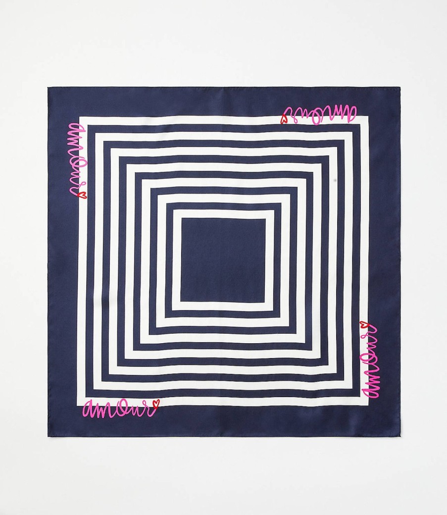 Accessories & Shoes Loft | Heart Square Scarf Deep Space Blue