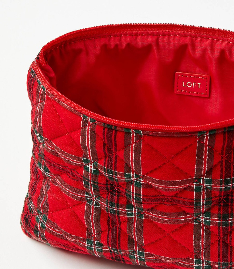 Accessories & Shoes Loft | Plaid Pouch Tango Red