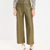 Clothing Loft | Palmer Wide Leg Crop Pants In Faux Leather Evening Olive