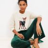 Clothing Loft | Holiday Deer Everyday Sweater Deep Plum Heather