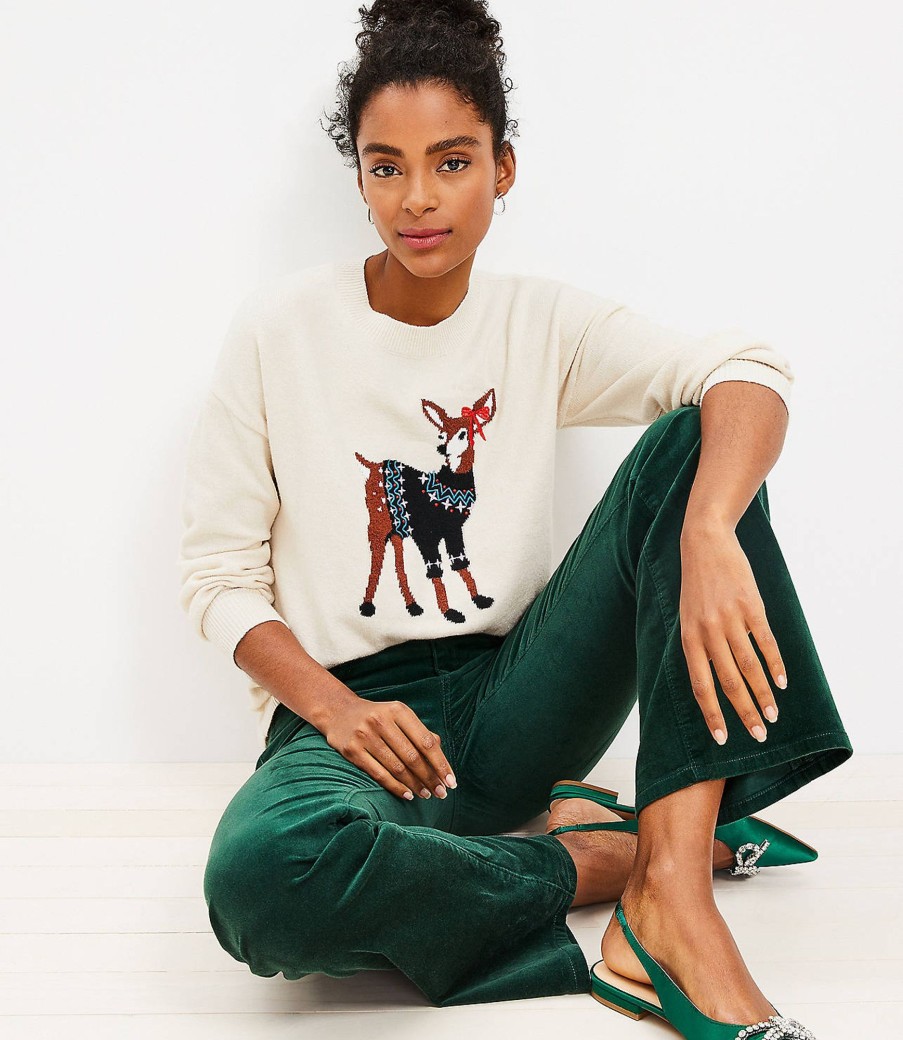 Clothing Loft | Holiday Deer Everyday Sweater Deep Plum Heather