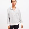 Clothing Loft | Lou & Grey Ridged Half Zip Sweatshirt Feather Heather Grey