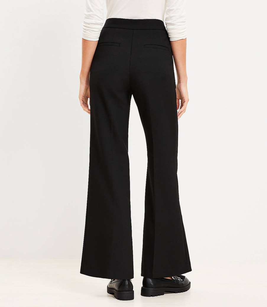 Clothing Loft | Curvy Wide Leg Trousers In Doubleface Black