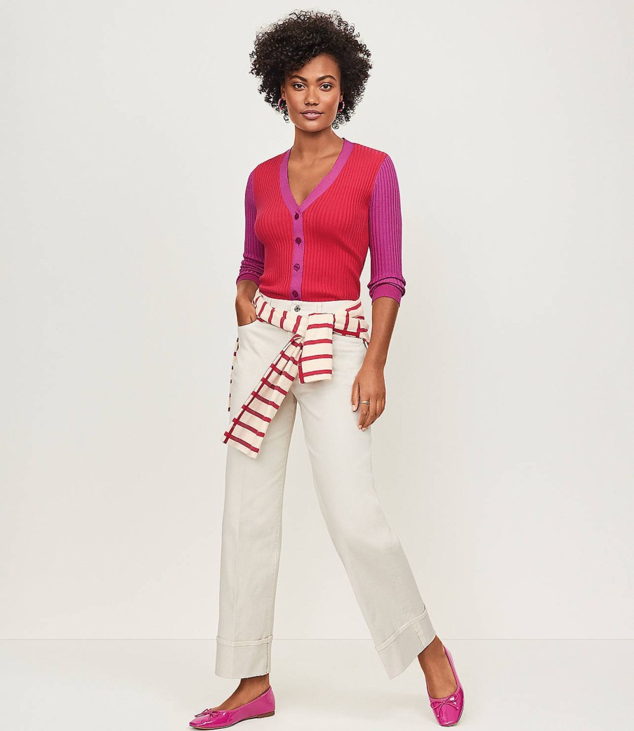 Clothing Loft | Cuffed High Rise Wide Leg Crop Jeans In Popcorn