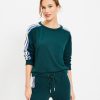 Clothing Loft | Lou & Grey Side Striped Cozy Cotton Terry Sweatshirt Emerald Forest