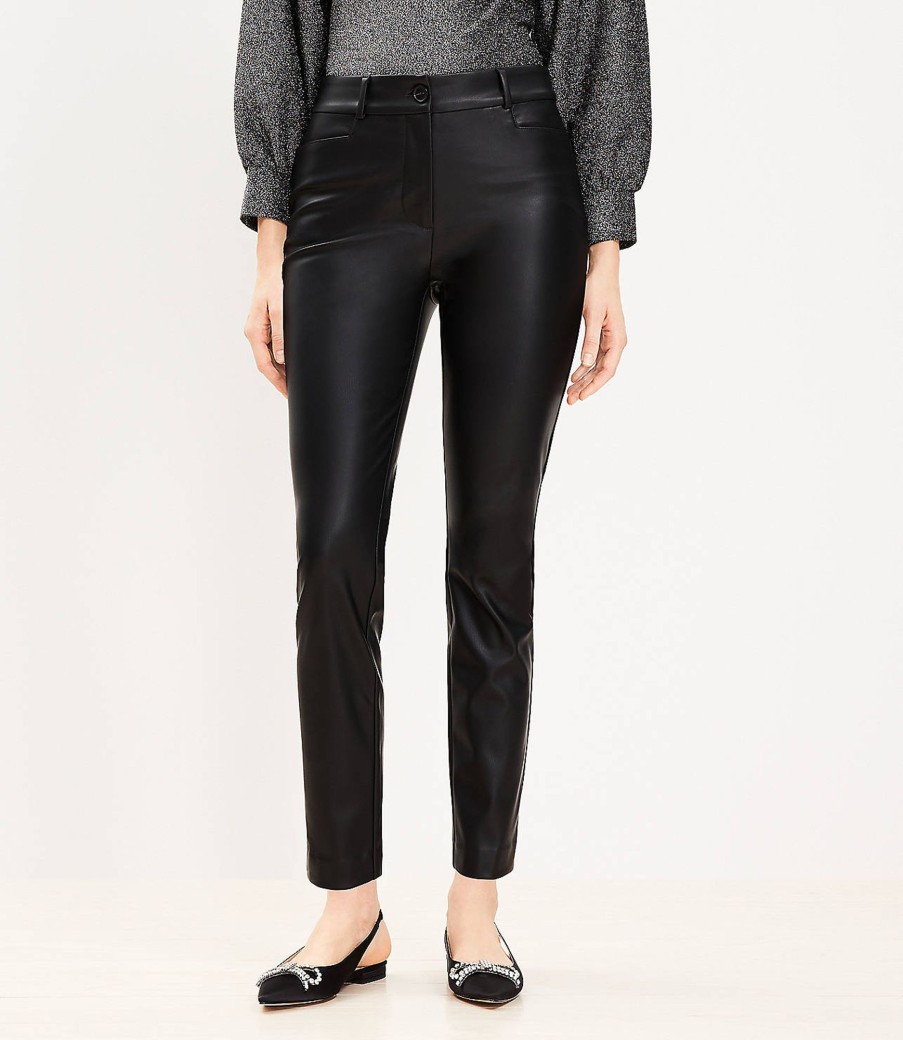 Clothing Loft | Curvy Sutton Skinny Pants In Faux Leather Black