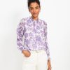 Clothing Loft | Floral Clip Smocked Puff Sleeve Blouse Whisper White