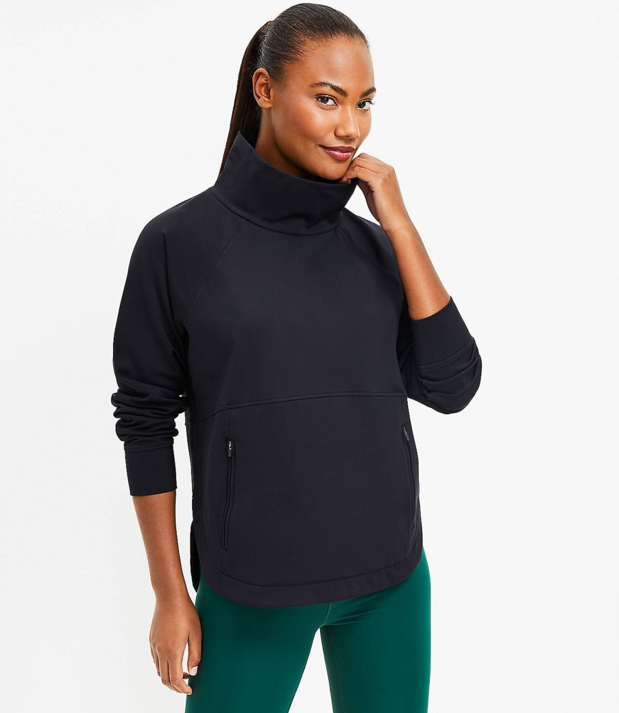 Clothing Loft | Lou & Grey Sporty Brushed Back Pocket Tunic Top Black