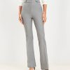 Clothing Loft | Tab Waist Flare Pants In Melange Bi-Stretch Grey Melange