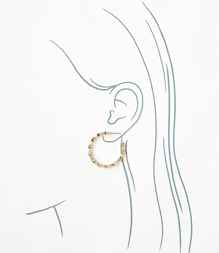 Accessories & Shoes Loft | Heart Hoop Earrings Goldtone