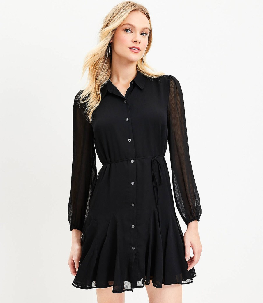 Clothing Loft | Godet Shirtdress Black