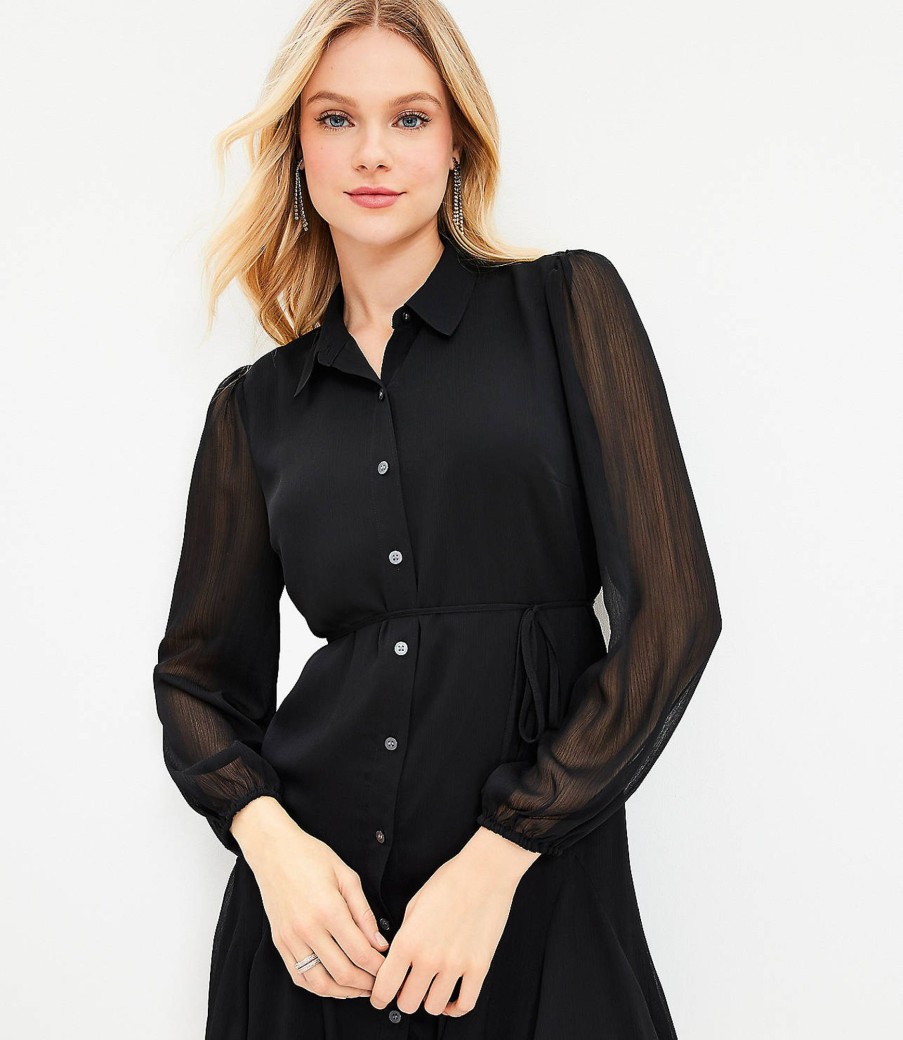 Clothing Loft | Godet Shirtdress Black