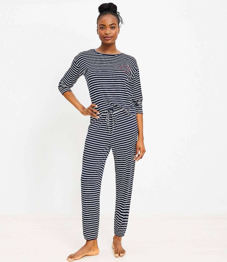 Clothing Loft | Striped Pajama Set Deep Space Blue