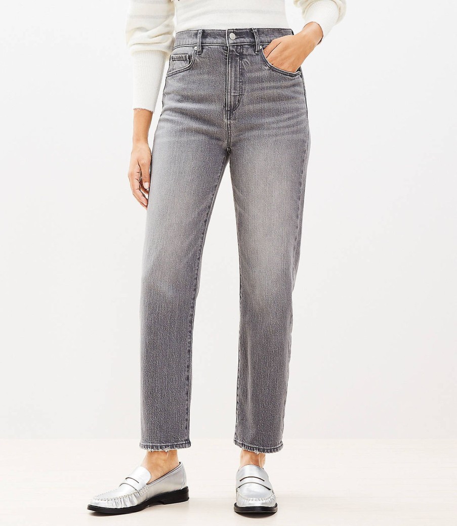 Clothing Loft | High Rise Straight Jeans In Vintage Grey Wash