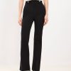 Clothing Loft | Curvy Tab Waist Flare Pants In Melange Bi-Stretch Black