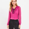 Clothing Loft | Ruffle Tie V-Neck Blouse Fuchsia Primrose