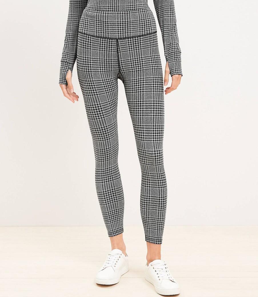 Clothing Loft | Lou & Grey Houndstooth High Waist Softsculpt Pocket 7/8 Leggings Grey Fog