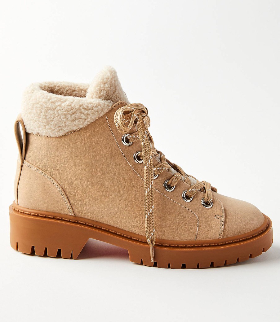 Accessories & Shoes Loft | Sherpa Trim Hiking Boots Sandy Beige