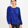 Clothing Loft | Mosaic Cozy Velour Top Cineraria Blue