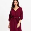 Clothing Loft | Dobby Button Dolman Pocket Dress Magical Plum